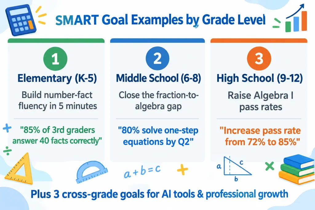 Examples of Smart Goals for Math Teachers by Grade Level