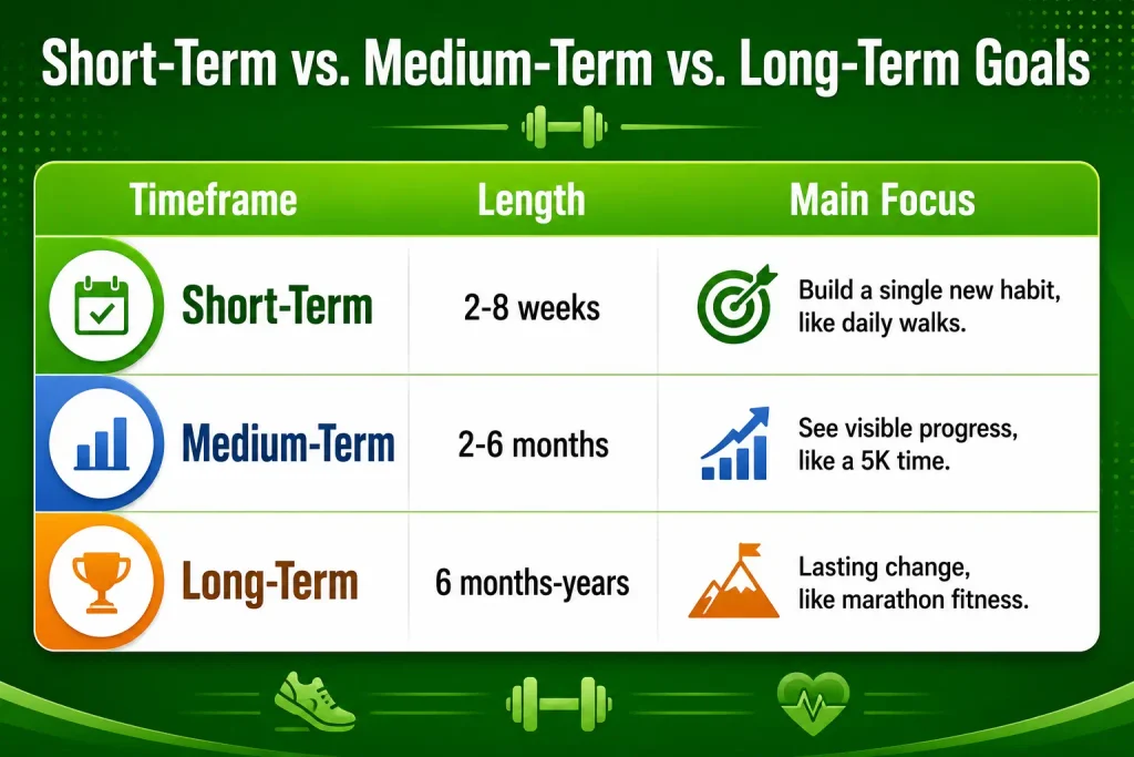 Short-Term vs. Medium-Term vs. Long-Term Fitness Goals