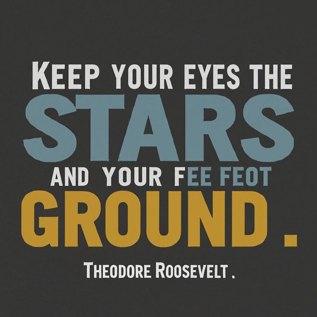 "Keep your eyes on the stars, and your feet on the ground." — Theodore Roosevelt