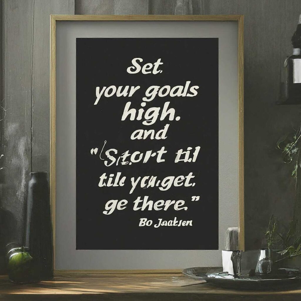 "Set your goals high, and don't stop till you get there." — Bo Jackson