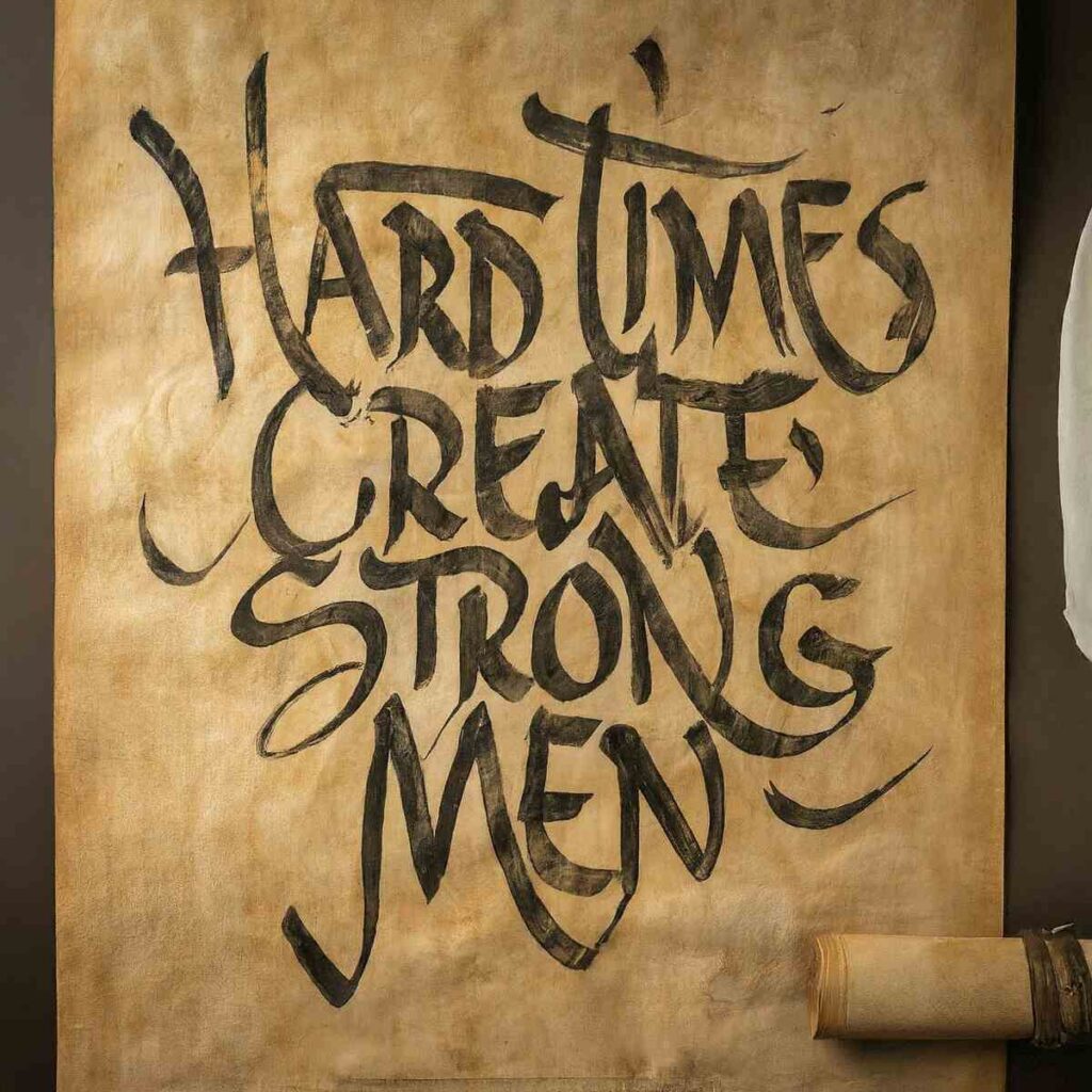 Hard times create strong men quotes