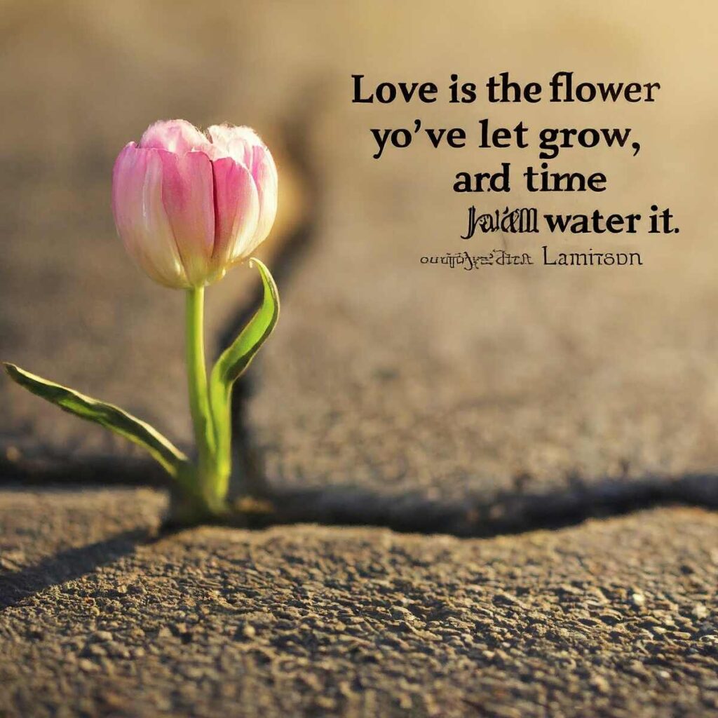 "Love is the flower you've got to let grow, and time will water it." – John Lennon