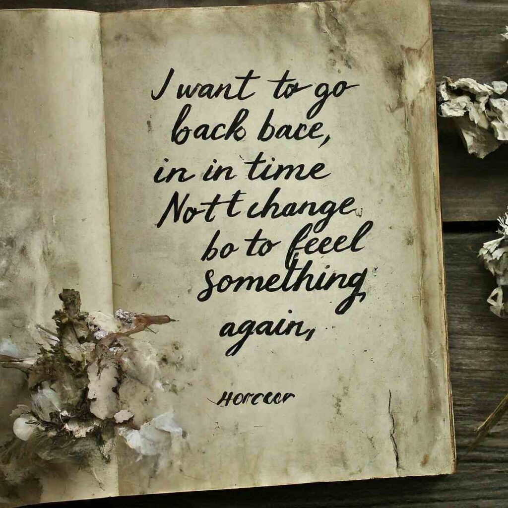 "I want to go back in time. Not to change anything, but to feel something again." – Mercer