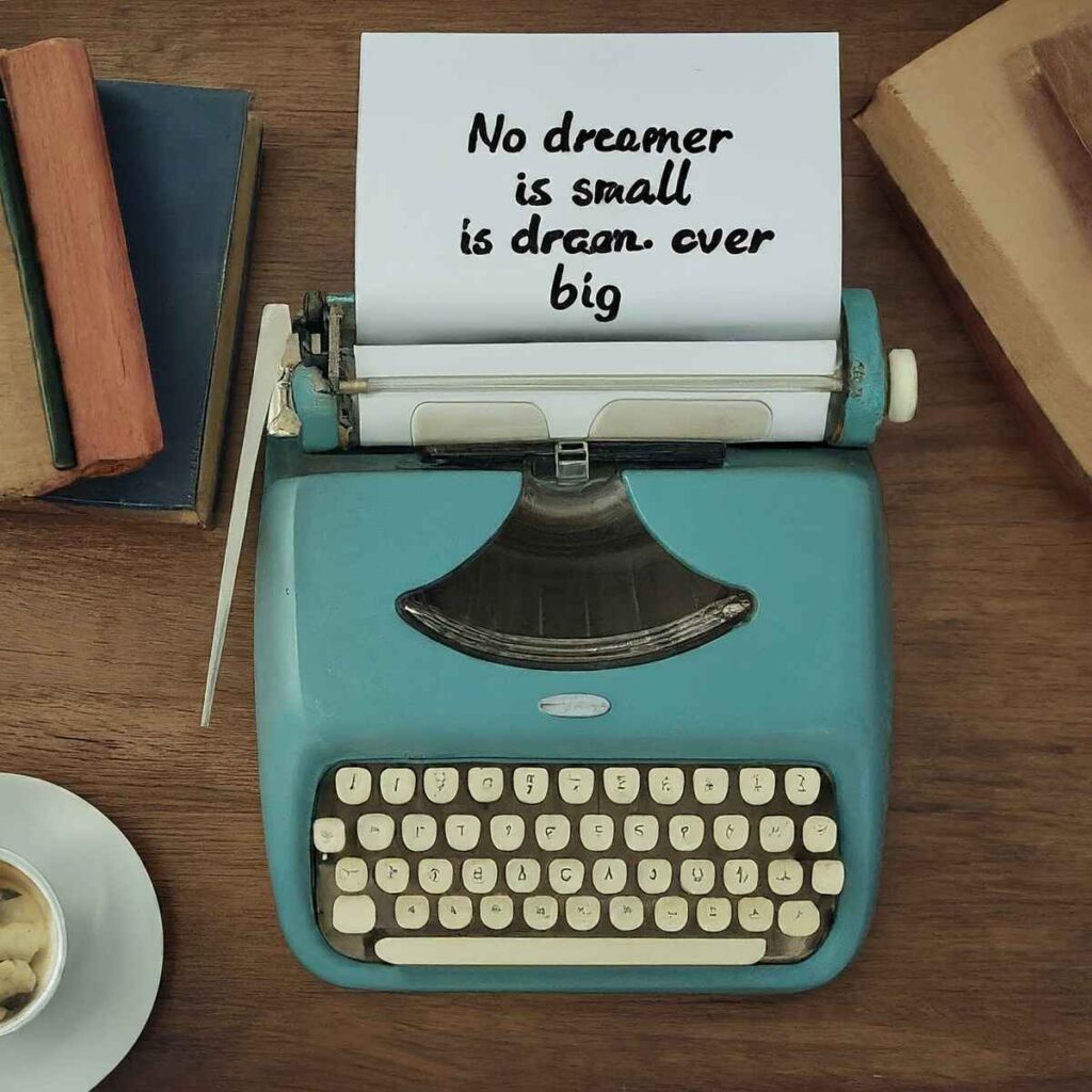 "No dreamer is ever too small; no dream is ever too big." - Anonymous