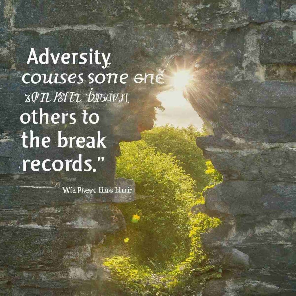  "Adversity causes some men to break; others to break records." - William Arthur Ward