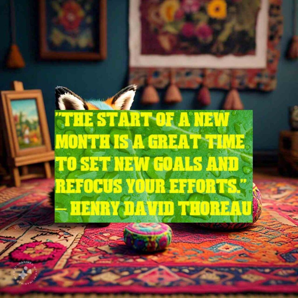 "The start of a new month is a great time to set new goals and refocus your efforts." – Henry David Thoreau