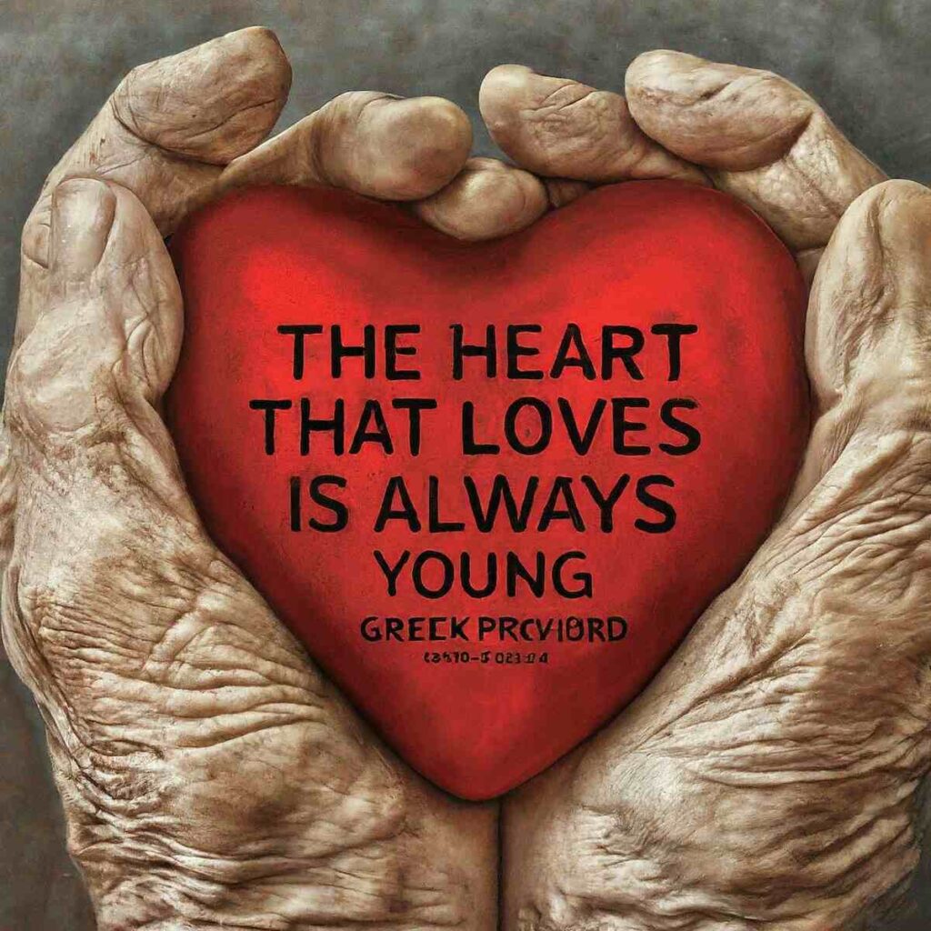  "The heart that loves is always young." – Greek Proverb