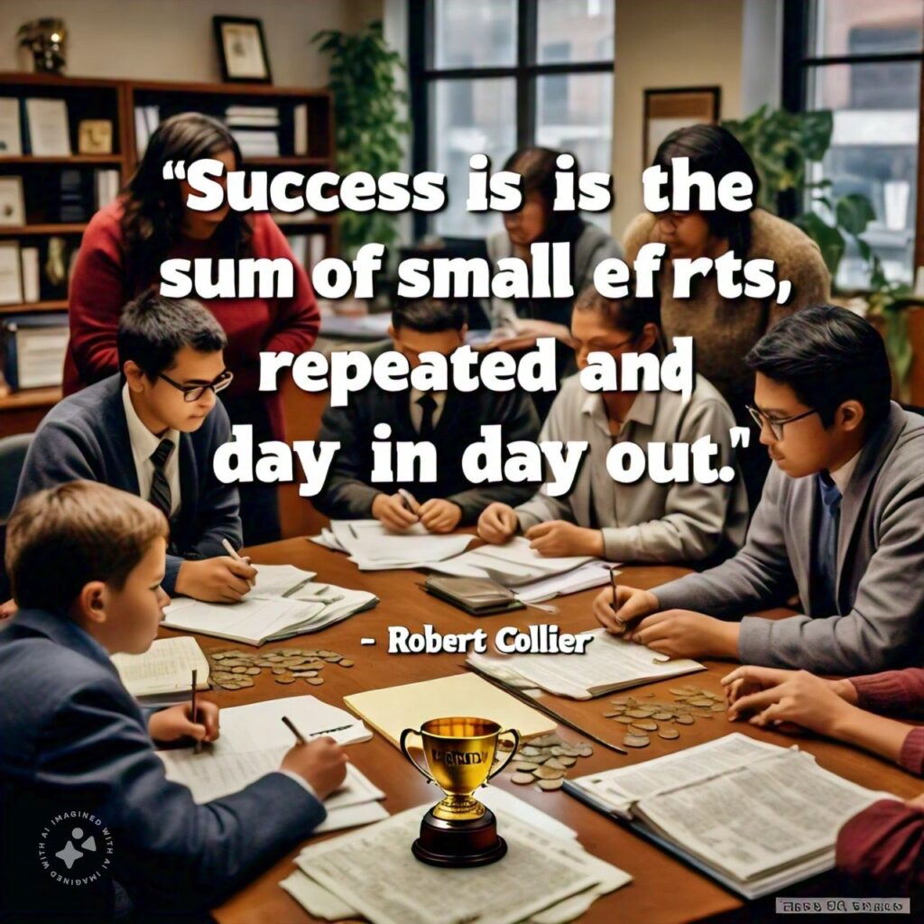 "Success is the sum of small efforts, repeated day in and day out." - Robert Collier