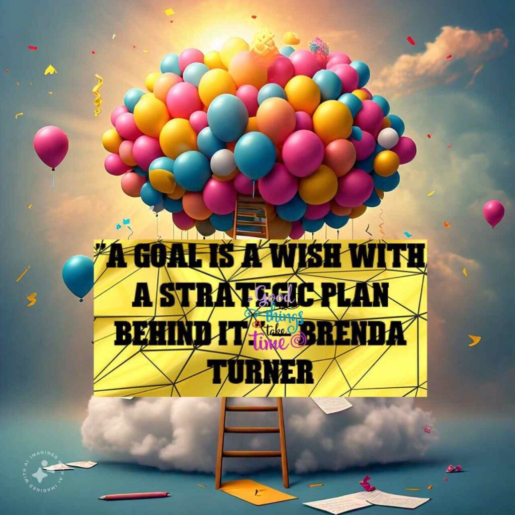 "A goal is a wish with a strategic plan behind it." – Brenda Turner