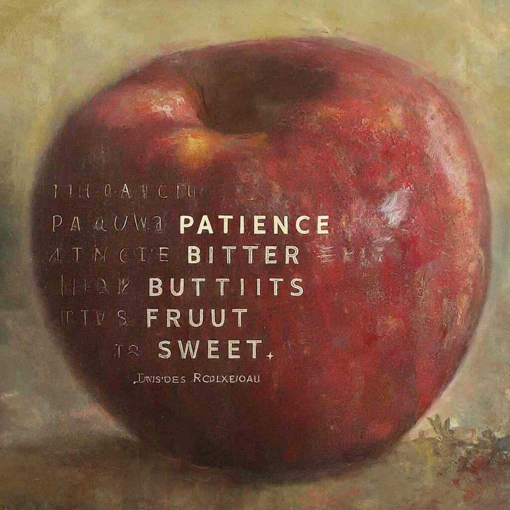 "Patience is bitter, but its fruit is sweet." – Jean-Jacques Rousseau