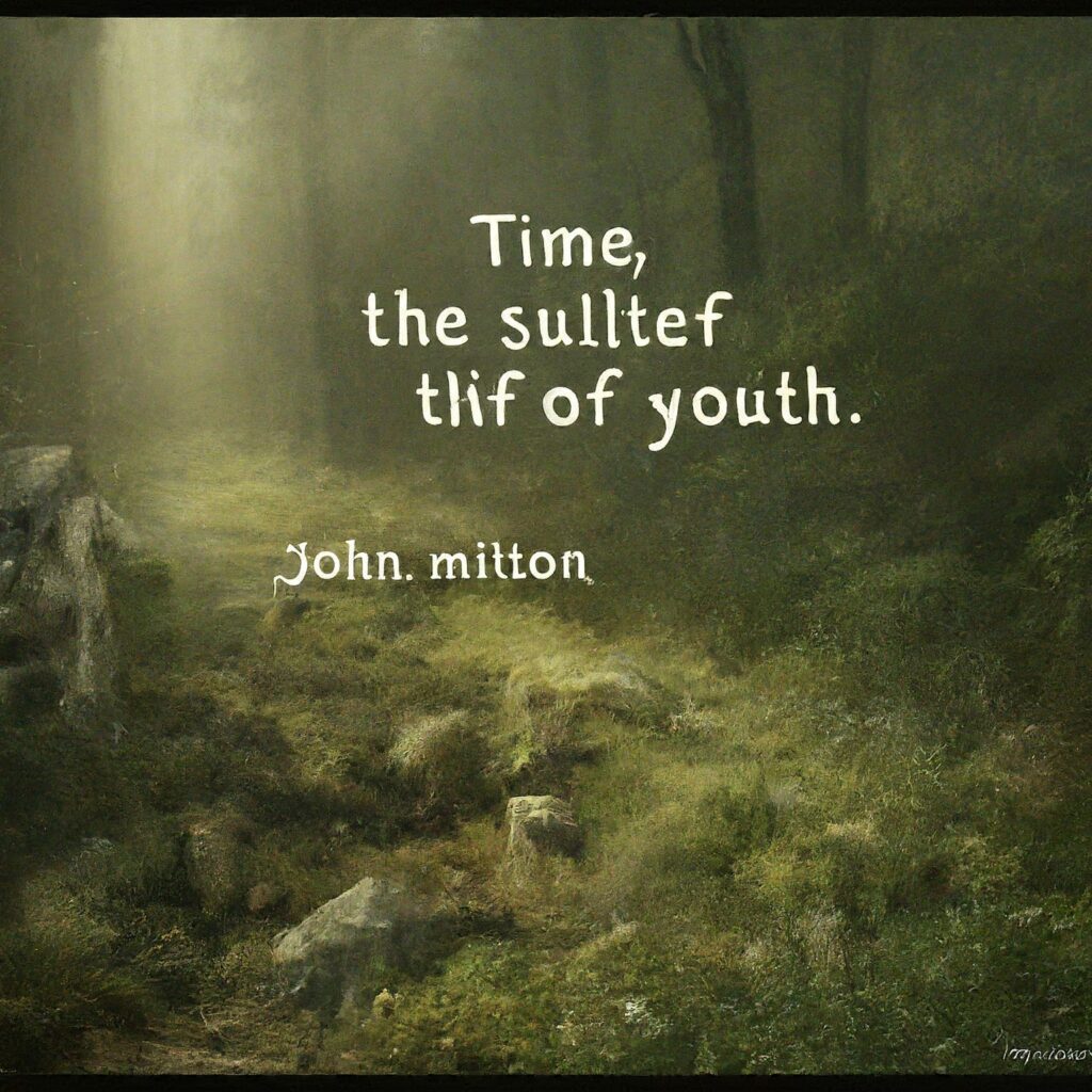  "Time, the subtle thief of youth." — John Milton