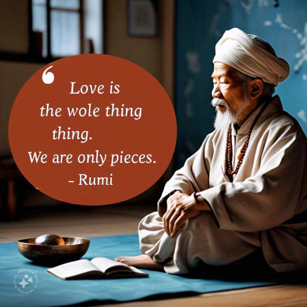  "Love is the whole thing. We are only pieces." — Rumi