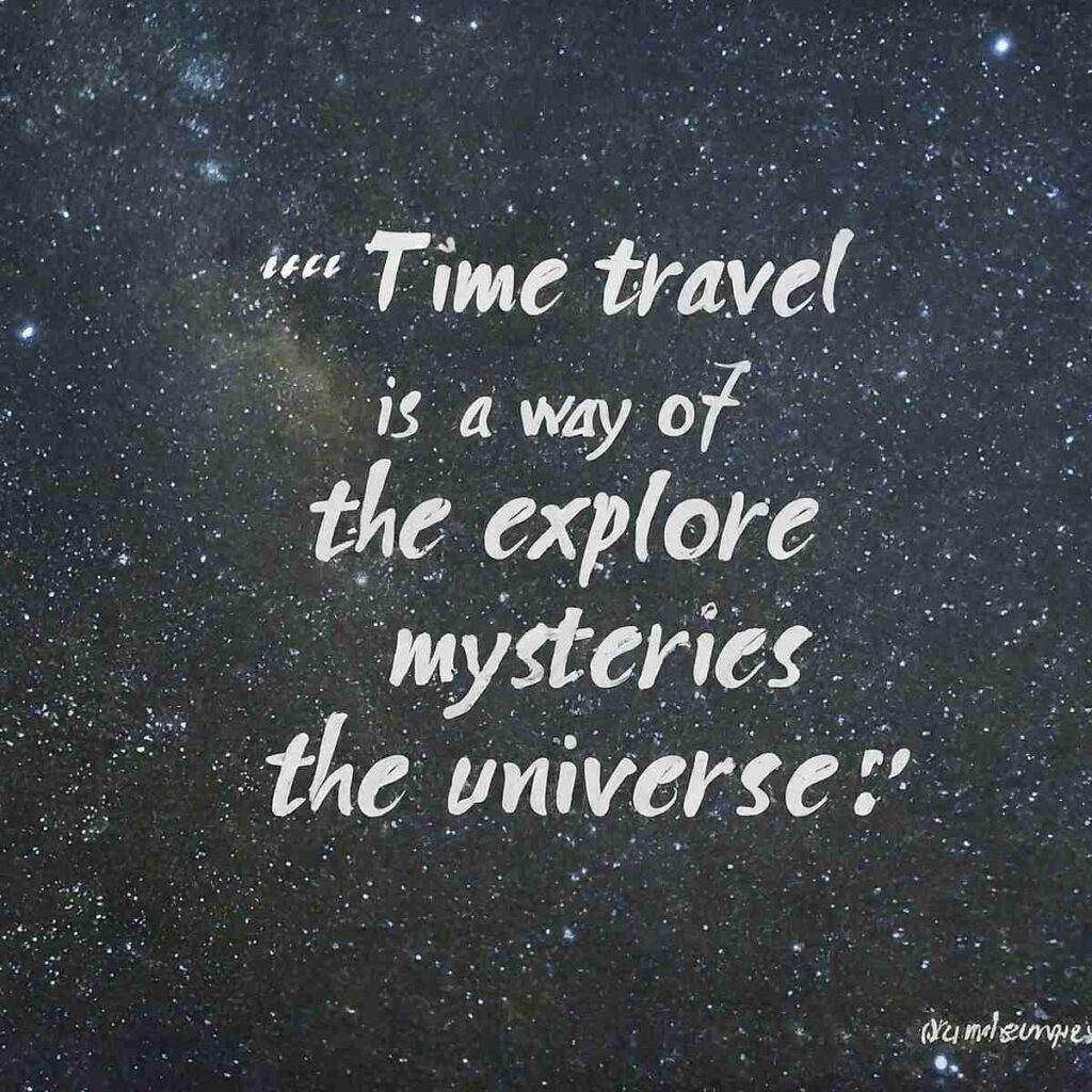 "Time travel is a way to explore the mysteries of the universe." – Unknown