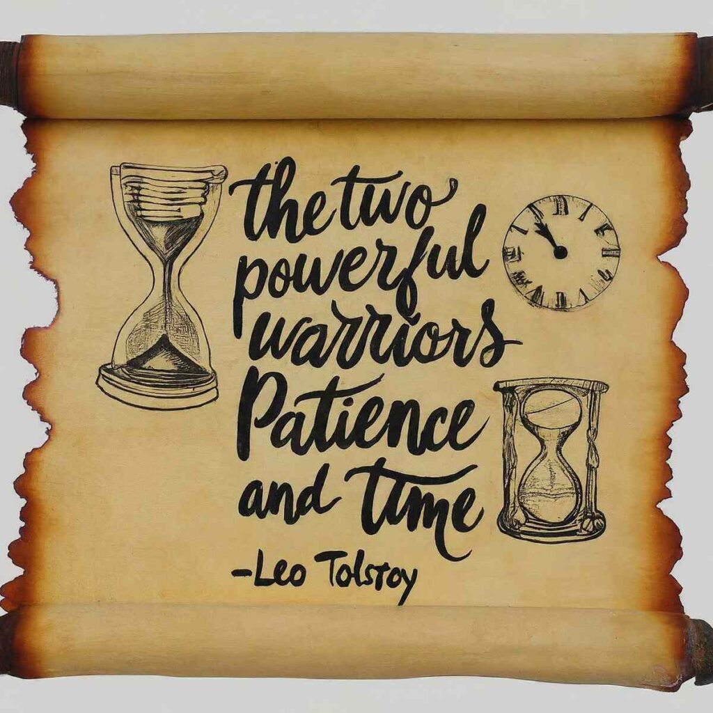 "The two most powerful warriors are patience and time." - Leo Tolstoy