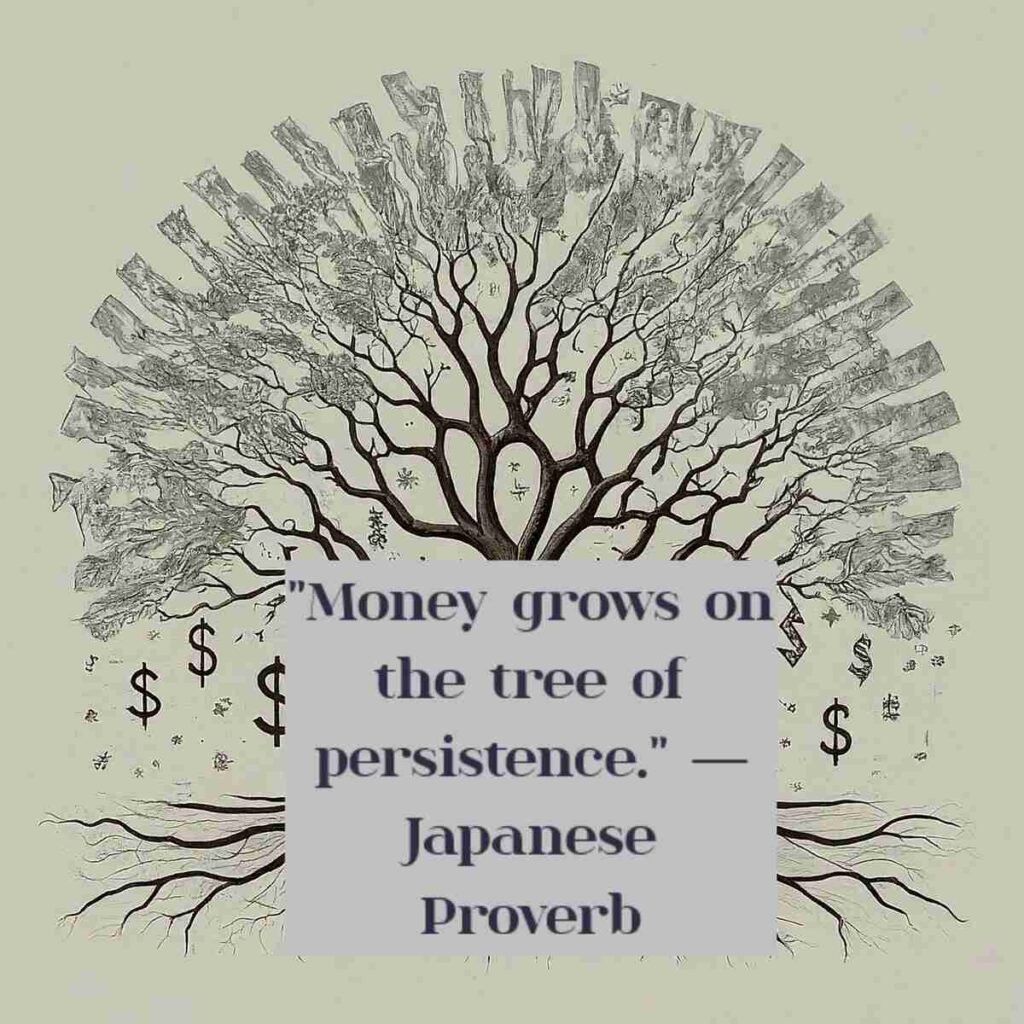 "Money grows on the tree of persistence." — Japanese Proverb