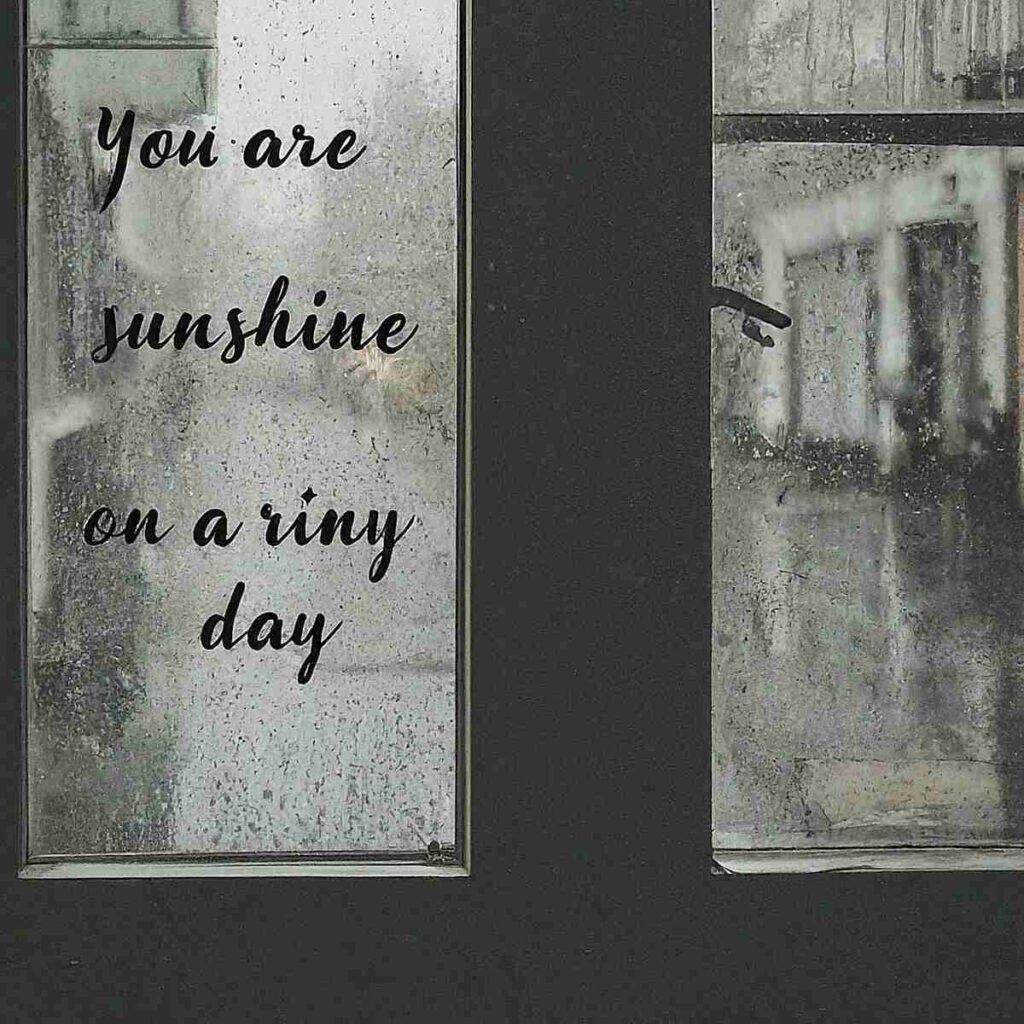 “You are my sunshine on a rainy day.” – Unknown