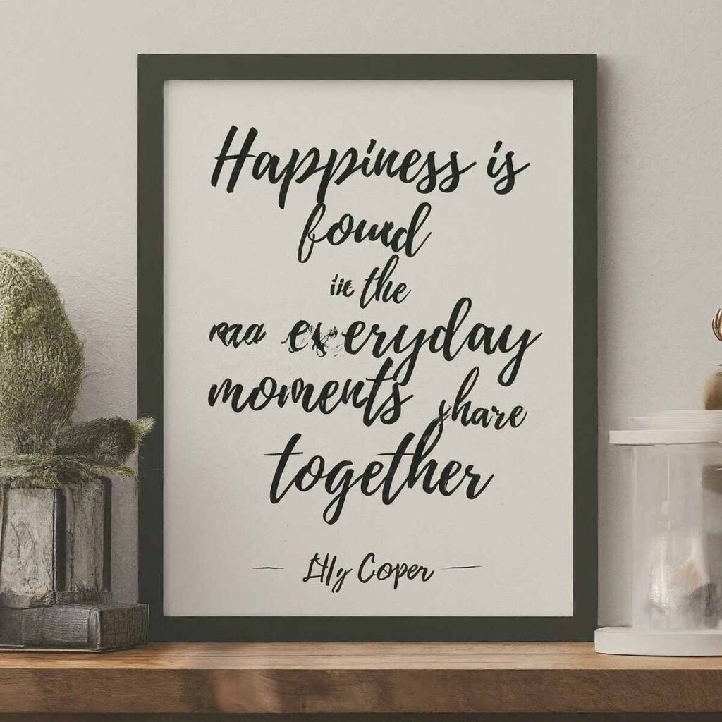 "Happiness is found in the everyday moments we share together." — Lily Cooper