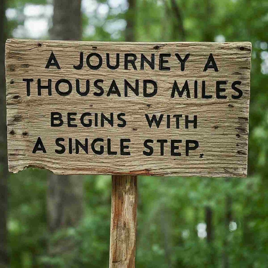 "A journey of a thousand miles begins with a single step." — Chinese Proverb