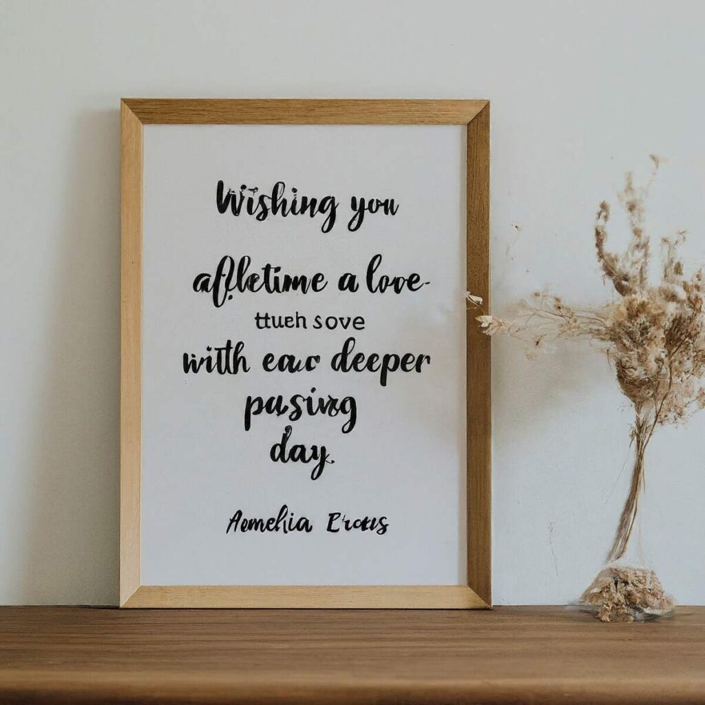 "Wishing you a lifetime of love that grows deeper with each passing day." — Amelia Evans